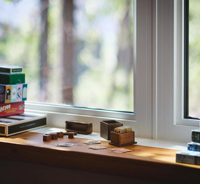 Board Games and Books by the Window
