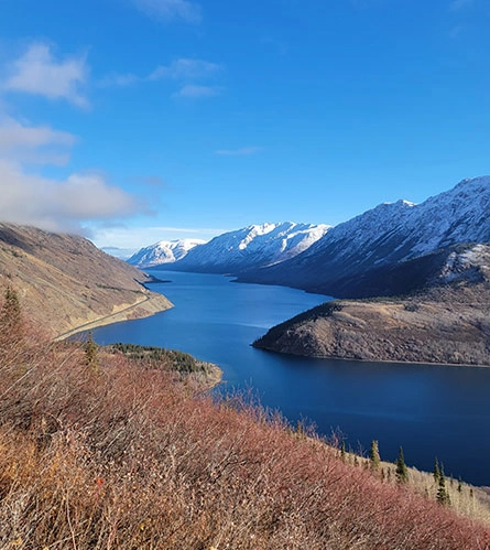 Scenic Yukon View with Snow Capped Mountains