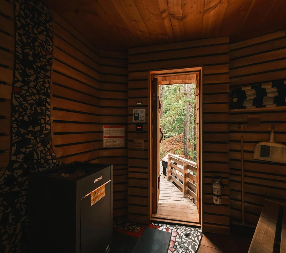 Sauna Looking Out to the Forest