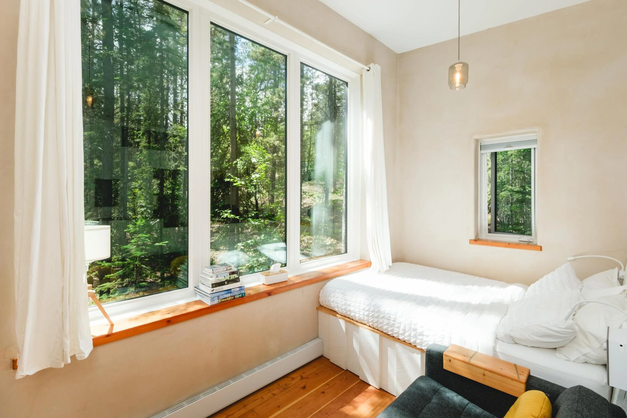 Green Door Bed with Forest View