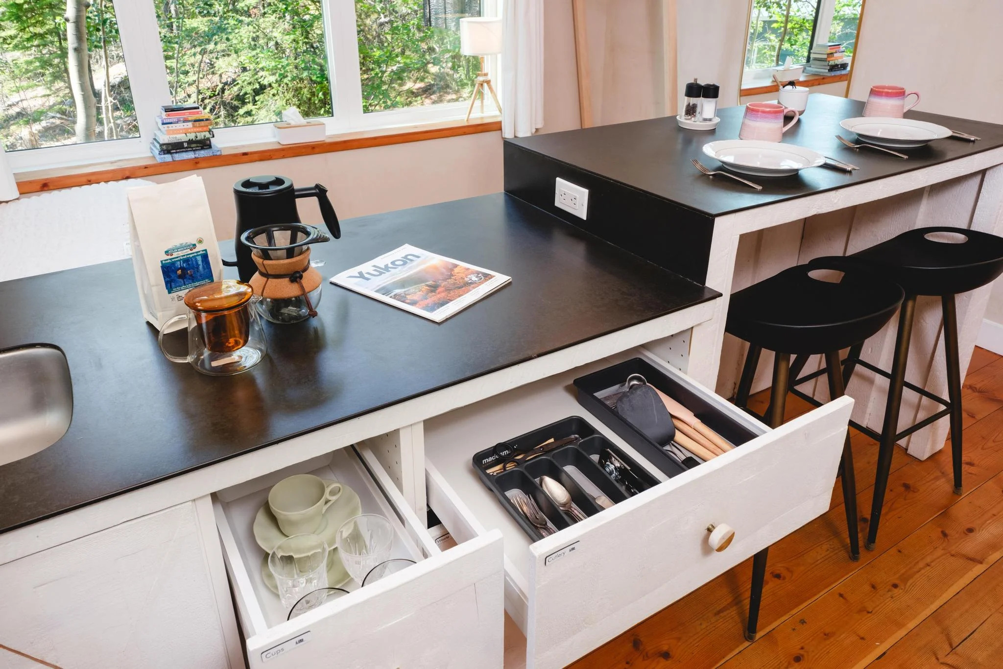 Kitchen Storage with Cutlery and Essentials