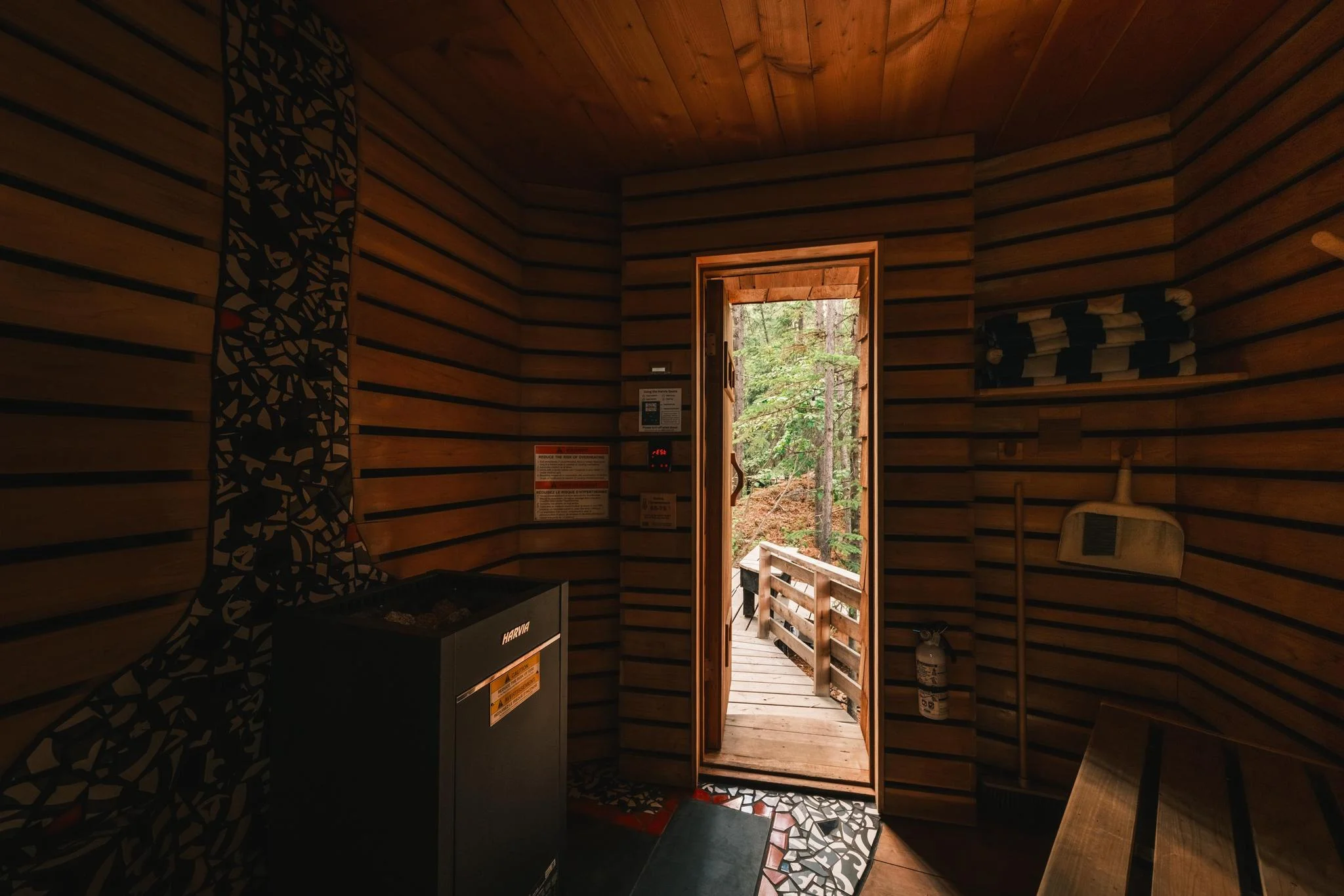 Sauna Looking Out to the Forest